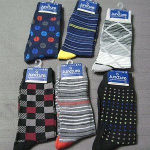 6 pair Men's Fashion Casual Dress assorted Socks Size 6-12